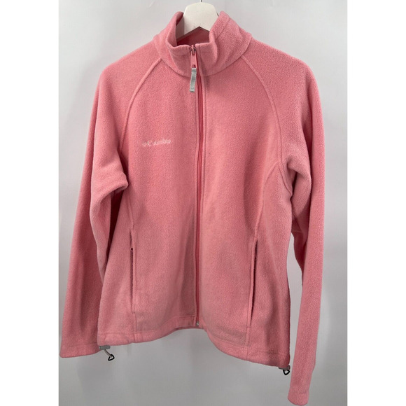 Columbia Jacket Womens M Medium Pink Full Zip-Up Zip Pockets Fleece Outdoor - Picture 1 of 5